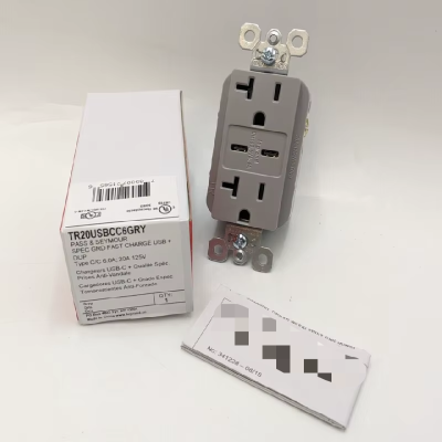 Legrand TR20USBCC6GRY Fast Charge Type C USB Receptacle 6A 20A 125V Pass Seymour New Original Ready Stock Industrial Automation PAC Dedi