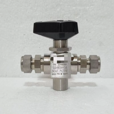 SwageloK SS-83XKS6, HIGH PRESSURE 3-WAY BALL VALVE 3/8 TUBE X 1/4 FNPT