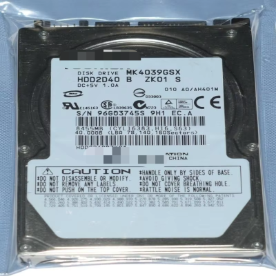 Toshiba 2.5" 40GB 5400RPM MK4039GSX SATA Laptop Hard Drive New Original Ready Stock Industrial Automation PAC Dedicated PLC Programming
