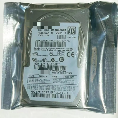 Toshiba 60GB MK6037GSX 5400RPM 8MB 2.5 SATA HDD New Original Ready Stock Industrial Automation PAC Dedicated PLC Programming Controller